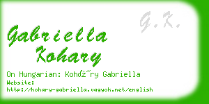 gabriella kohary business card